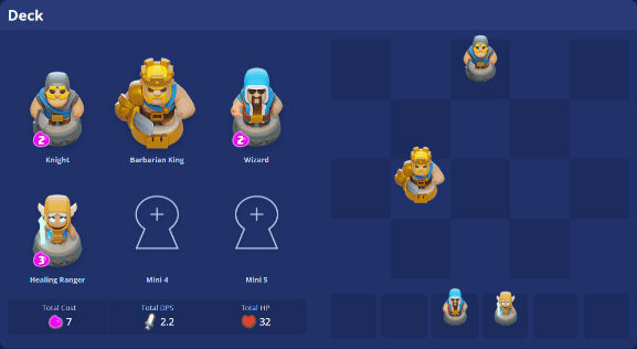 Preview of the Clash Mini Deck Builder