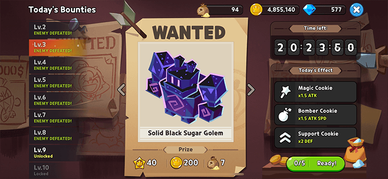 Bounty screen