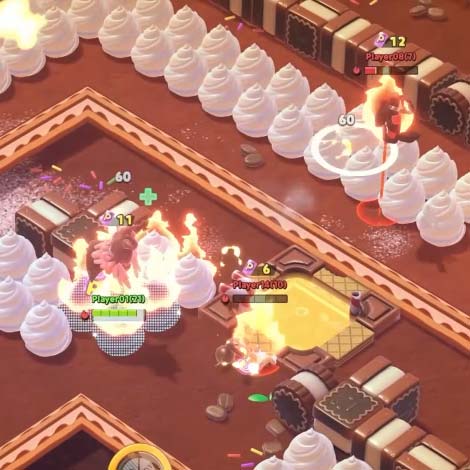 The battle royale arena in OvenSmash is made of tiramisu.